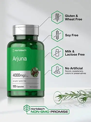 Arjuna Capsules 4000mg | 120 Count | Non-GMO, Gluten Free | from Arjuna Bark Herb Horbäach Au supplements