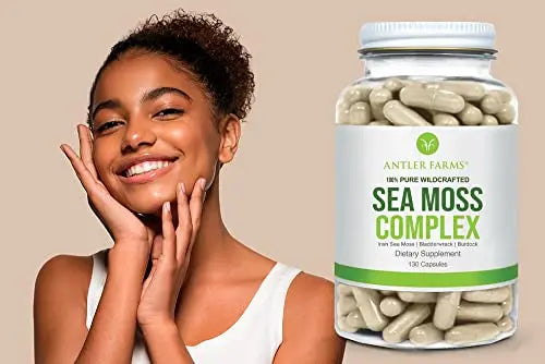 Antler Farms – 100% Pure Sea Moss Complex, 130 Capsules, Organic & Wildcrafted Irish Antler Farms Au supplements