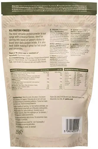 Pulsin - Unflavoured Vegan Pea Protein Powder - 250g - 8.0g Protein, 0g Carbs, 41 Kcals Per Serving Pulsin Au supplements