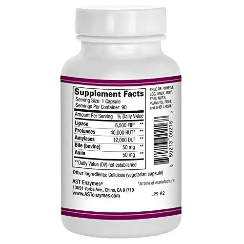 AST Enzymes Lipase-HP Plus – 90 Vegetarian Capsules - Fat Digestion Support – Keto Diet AST Enzymes Au supplements