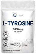 Micro Ingredients Plant Based L Tyrosine Pills, 1000mg Per Serving, 240 Capsules Micro Ingredients Au supplements