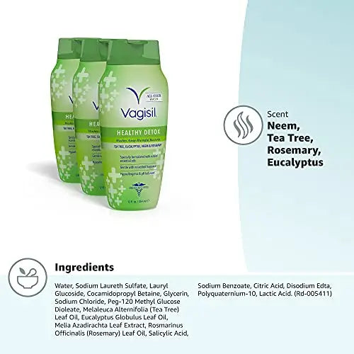 Vagisil Feminine Wash for Intimate Area Hygiene, Healthy Detox, All Over Body Wash for Women Vagisil Au supplements