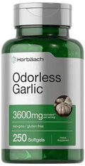 Odorless Garlic Softgels | 250 Count | Ultra Potent Garlic Extract | Non-GMO & Gluten Free Horbäach Au supplements