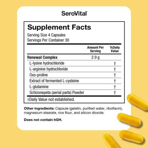 Sero-Vital Renewal Complex - Reverse The Signs of Aging - Clinically Tested to Increase Human Growth Serovital Au supplements
