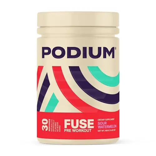 Podium Nutrition, Fuse Pre Workout Powder, Sour Watermelon, 30 Servings, Beta Alanine Podium Nutrition Au supplements