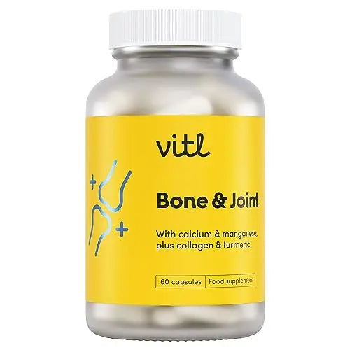 Vitl Bone & Joint Supplement - 60 Capsules - with Calcium, Manganese, Hydrolysed Type II Collagen & Turmeric - Maintenance for Joints, Bones VITL Au supplements