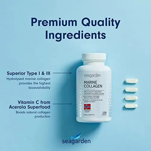 Seagarden Marine Collagen Capsules + Vitamin C | Collagen Peptides (Type I & III) SEAGARDEN Au supplements