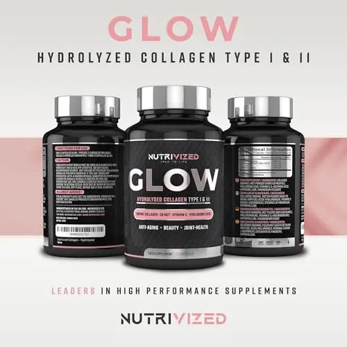 Nutrivized Glow Hydrolysed Type 1&3 Collagen with Premium Pure C8 MCT Oil - Vitamin C & Hyaluronic Acid Nutrivized Au supplements