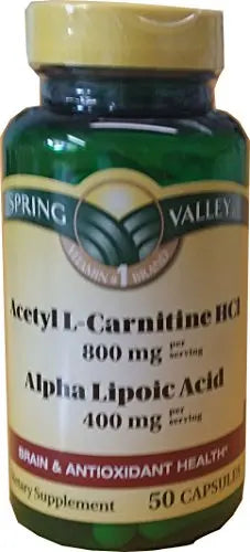 Spring Valley - Acetyl L-Carnitine 800mg Plus Alpha Lipoic Acid 400mg, 50 Capsules Heath Secret Au supplements