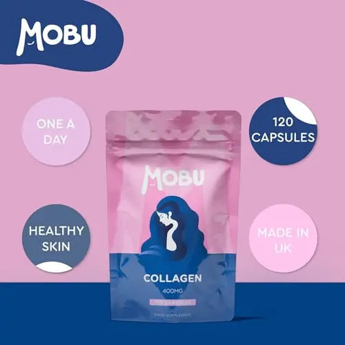 Hydrolysed Collagen 400mg 120 Capsules | Hair, Skin and Joint Health Supplement | Bovine Collagen for Women & Men MOBU Au supplements