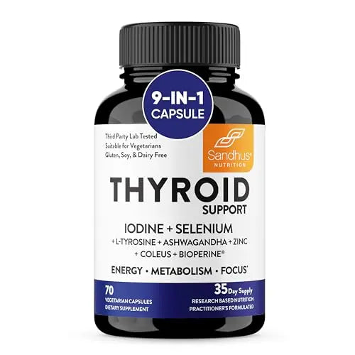 Sandhu's Thyroid Support Complex with Iodine Supplement|60 Capsules, 30 Days Supply Sandhu's Au supplements