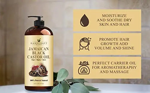 Handcraft Blends Jamaican Black Castor Oil for Hair Growth, Eyelashes and Eyebrows Handcraft Blends Au supplements
