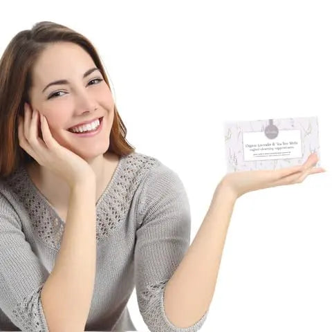 Femallay Lavender and Tea Tree Oil Vaginal Cleansing Suppositories for Hygiene, 100% Natural Melts Femallay Au supplements