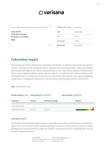Candida & Helicobacter Test – Lab Testing Kit for Diagnosing Candida and H Pylori in Your Gut – Home Stool Test Verisana Au supplements
