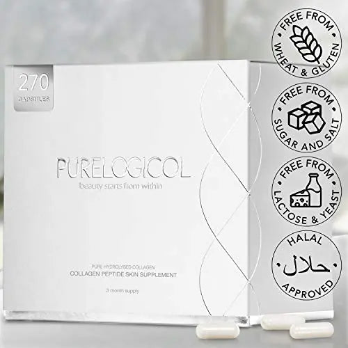 Collagen Supplement, Best Hydrolysed Collagen Peptides, 3 Months Supply for Younger Looking Skin Purelogicol Au supplements