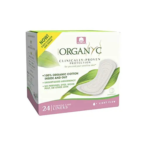 Organyc 100% Certified Organic Cotton Folded Panty Liner, Ultra Thin, Light Flow, 24 Count Organyc Au supplements