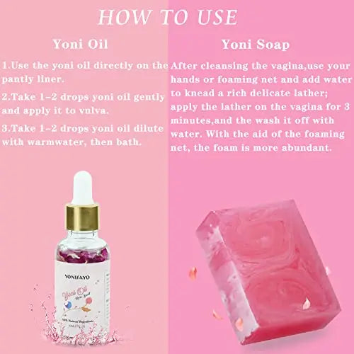 Yoni Wash & Yoni Oil & Yoni Soap for Women Set, 5.29oz Yoni Soap Bar, 2 * 30ml Feminine Oil, 6.7 fl.oz yonisayo Au supplements