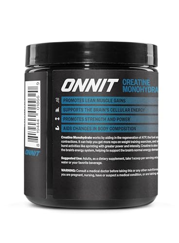 ONNIT Creatine Monohydrate Powder – Unflavored, 90-Serving Value Size – Supports Strength, Lean Muscle, and Brain Energy† – Keto Friendly, No Fillers, 90 Servings, 15.29 oz ONNIT Au supplements