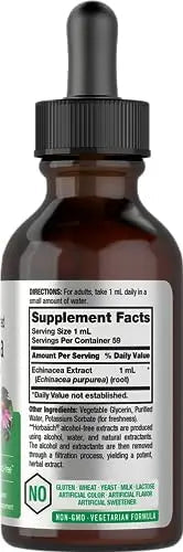 Echinacea Drops Liquid Extract | 2 fl oz | Super Concentrated Tincture | Alcohol Free Horbäach Au supplements