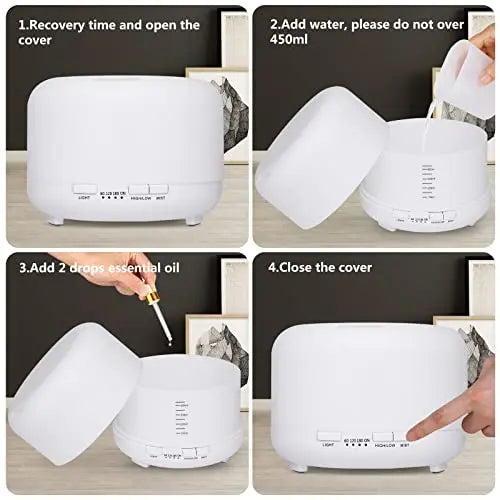 Hianjoo 450ml Essential Oil Diffuser, Electric Aroma Ultrasonic Aromatherapy Fragrant Oil Hianjoo Au supplements