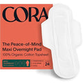Cora Organic Cotton Topsheet Maxi Pads | Ultra Thin Period Pads with Wings | Maxi Overnight Cora Au supplements
