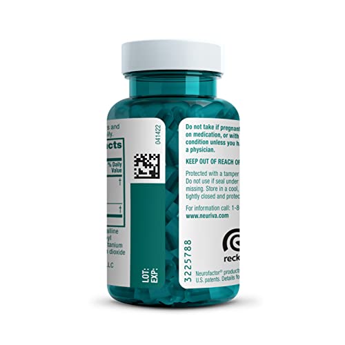 NEURIVA Original Decaffeinated Clinically Tested Nootropic Brain Supplement for Memory, Focus & Concentration, NeuroFactor & Phosphatidylserine, 28ct Capsules NEURIVA Au supplements