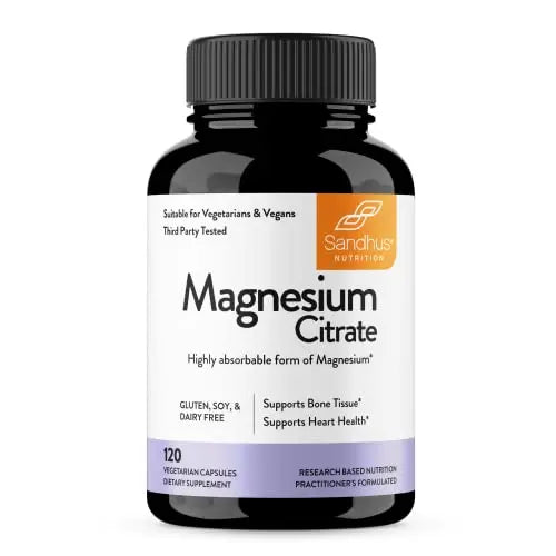Sandhu's Magnesium Citrate Highly Absorbable Gluten, Soy Diary Free No Fillers Sandhu's Au supplements