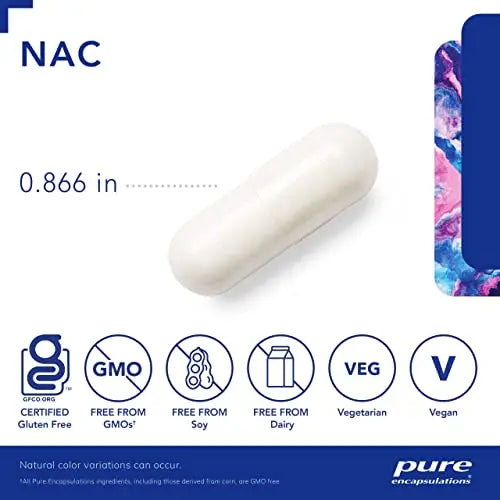 Pure Encapsulations NAC 600 mg - NAC Supplement for Lung Health & Immune Support Pure Encapsulations Au supplements