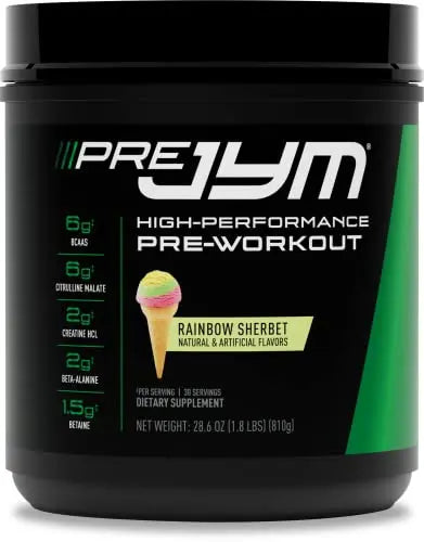JYM Supplement Science Pre Jym Rainbow Sherbet, 30 Servings, Rainbow Sherbet JYM Supplement Science Au supplements