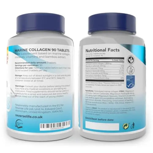 Reverse Life Powerful Marine Collagen Tablets 1800mg with Vitamin C & Vitamin D3 + Magnesium Reverse Life Au supplements