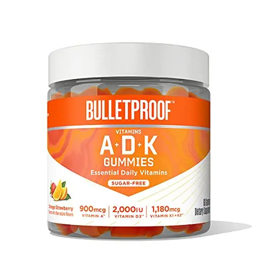 Bulletproof Sugar-Free Orange Strawberry Vitamins A+D+K Gummies, 60 Count, Keto Bulletproof Au supplements