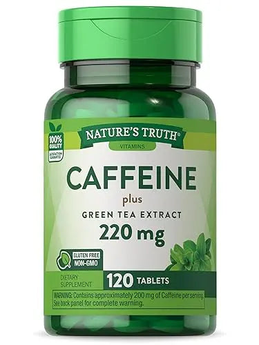 Caffeine Pills | 220mg | 120 Count | with Green Tea Extract | Vegetarian, Non-GMO & Gluten Nature's Truth Au supplements