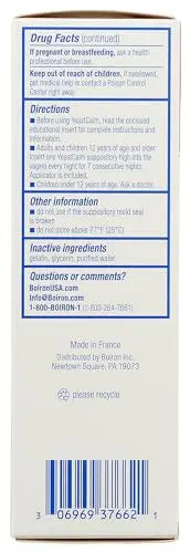 Boiron YeastCalm Homeopathic Suppositories for Yeast Infections, Burning, Discharge Boiron Au supplements