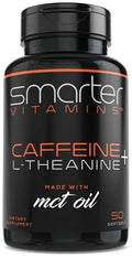 200mg Caffeine Pills - MCT Oil from 100% Coconuts + 100mg L-Theanine, Advanced Energy SmarterVitamins Au supplements