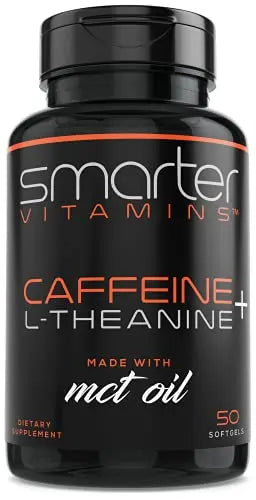 200mg Caffeine Pills - MCT Oil from 100% Coconuts + 100mg L-Theanine, Advanced Energy SmarterVitamins Au supplements