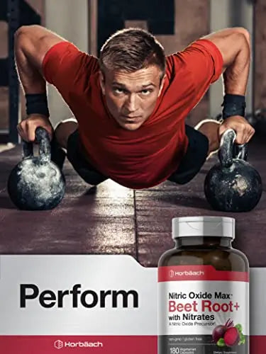 Nitric Oxide Beet Root Capsules | with Nitrates | 180 Count | Nitric Oxide Precursor | Vegetarian Horbäach Au supplements
