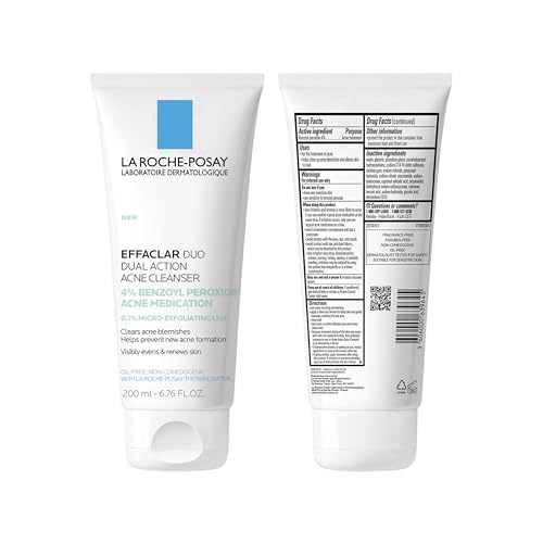 La Roche-Posay Effaclar Dual Acne Face Wash With 4% Benzoyl Peroxide & LHA Exfoliant