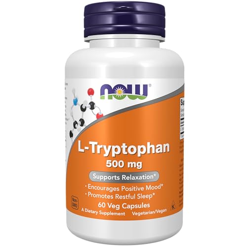 NOW Supplements, L-Tryptophan 500 mg, Encourages Positive Mood*, Supports Relaxation NOW Au supplements