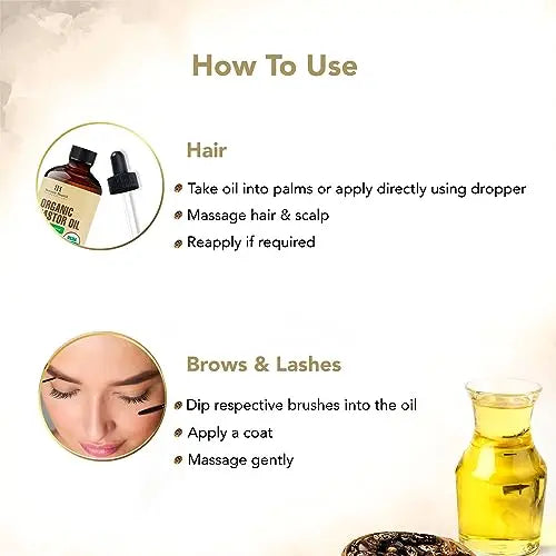 Botanic Hearth Castor Oil | USDA Certified Organic |100% Pure & Hexane Free | Cold Pressed | Growth Botanic Hearth Au supplements