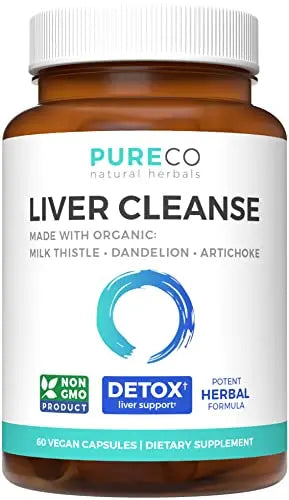 Organic Liver Cleanse Detox & Repair (Vegan, Non-GMO) Milk Thistle Extract (80% Silymarin) PURE CO Au supplements
