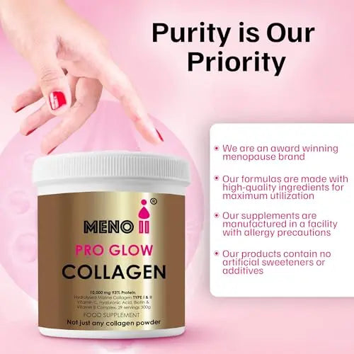 Meno II PRO Glow Marine Collagen Powder 10,000mg - High-Potency Supplements for Women Skin Hydration Meno II Au supplements
