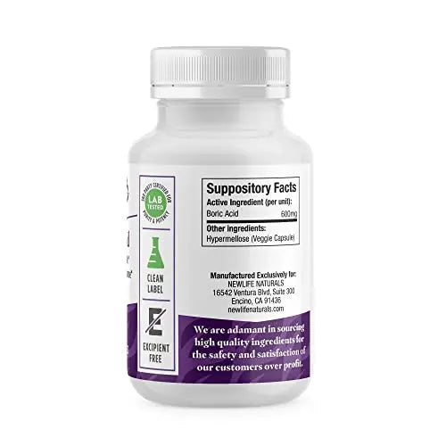 NewLife Naturals Boric Acid Suppositories for Women - 600mg NewLife Naturals Au supplements