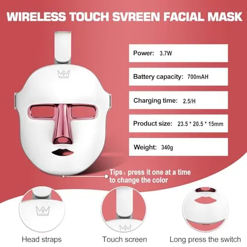Red Light Therapy M-Ask Red Light Facial M-Ask Red Light Therapy for Face 7-1 Colors Light for Face Home Use LORICK Au supplements