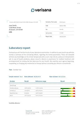 Candida & Helicobacter Test – Lab Testing Kit for Diagnosing Candida and H Pylori in Your Gut – Home Stool Test Verisana Au supplements