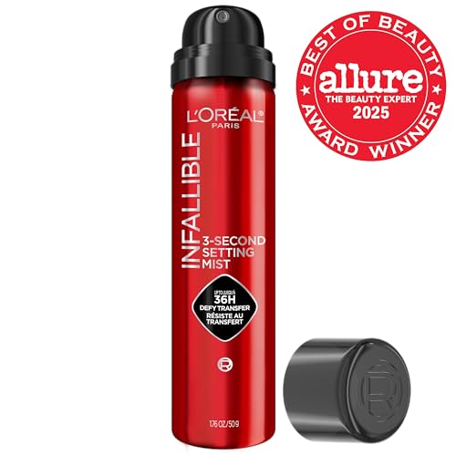 L'Oreal Paris Infallible 3-Second Setting Spray Mist, Microfine Mist for up to 36HR Wear