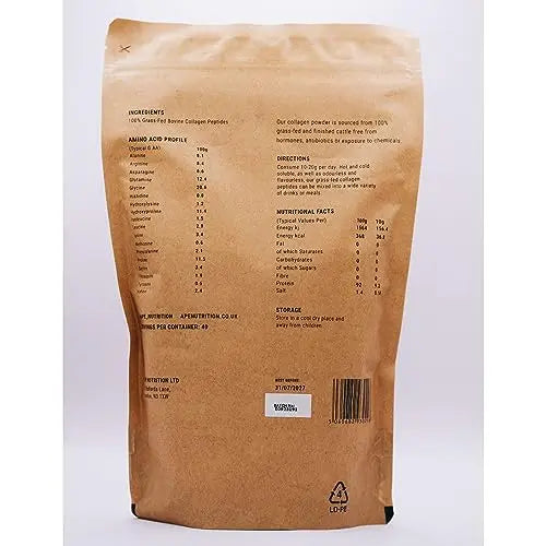 APE Nutrition Collagen Powder Peptides - Type 1 & 3 Bovine Collagen Protein, 100% Grass-Fed & Finished, Ancestral Supplement UK A | P | E Au supplements
