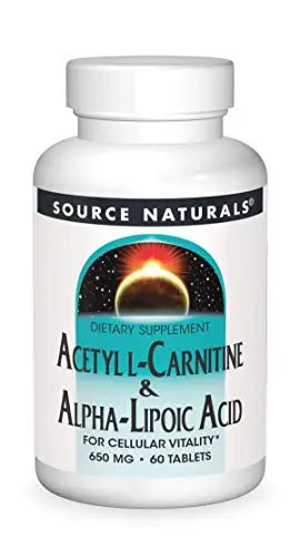 Source Naturals Acetyl L-Carnitine & Alpha-Lipoic Acid 650mg - 60 Tablets Source Naturals Au supplements