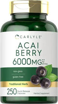 Carlyle Acai Berry Capsules 6000mg | 250 Count | Non-GMO & Gluten Free Acai Berry Carlyle Au supplements