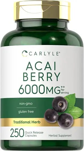 Carlyle Acai Berry Capsules 6000mg | 250 Count | Non-GMO & Gluten Free Acai Berry Carlyle Au supplements