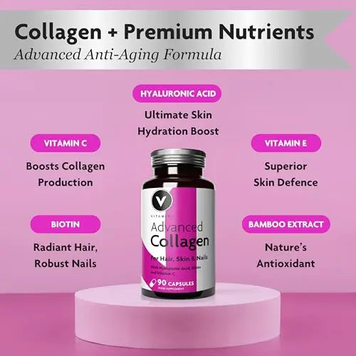 Premium Collagen Supplements for Women - High Strength Marine Collagen with Hyaluronic Acid, Biotin, Vitamin C & E V Vitamini Au supplements